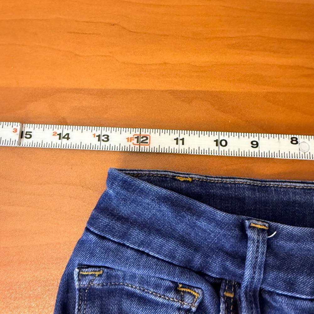 Frame Le Mini Boot High Rise Dark Wash Bootcut Jeans Size 26 Indigo Stretch - Picture 4 of 9